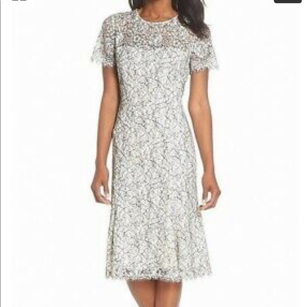 Eliza J white and black lace dress